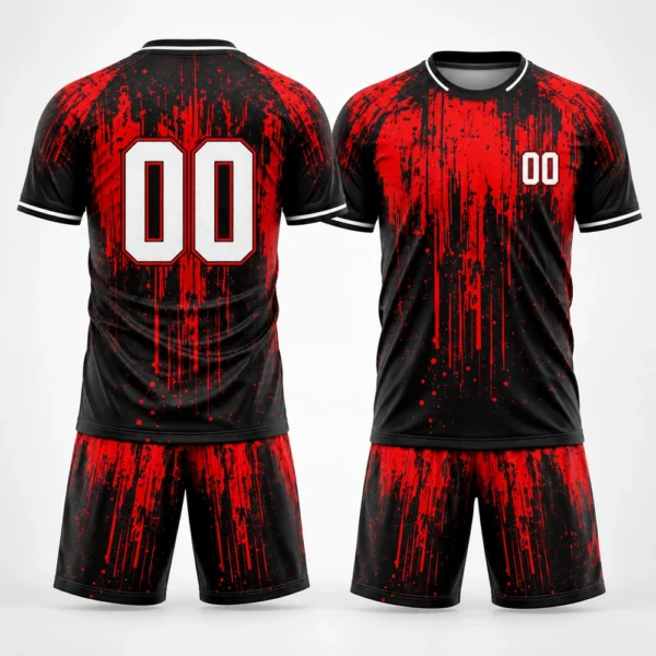 Football away uniform featuring a short-sleeve match jersey and matching shorts.