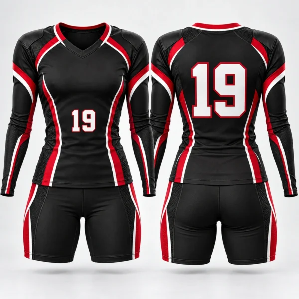 Volleyball away uniform featuring a coordinated jersey and matching volleyball shorts