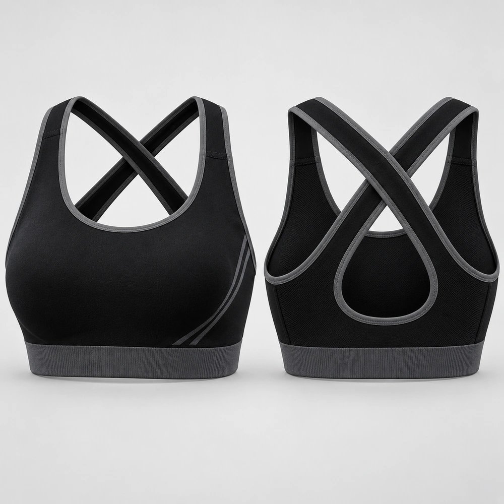 crossback-sports-bra Cross-back sports bra featuring straps that cross over the back.