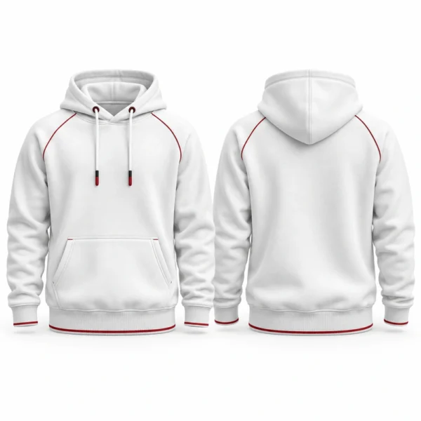 Pullover hoodie featuring an attached hood, front kangaroo pocket and ribbed cuffs.