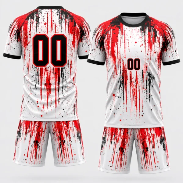 Football home uniform featuring a short-sleeve jersey and matching football shorts.